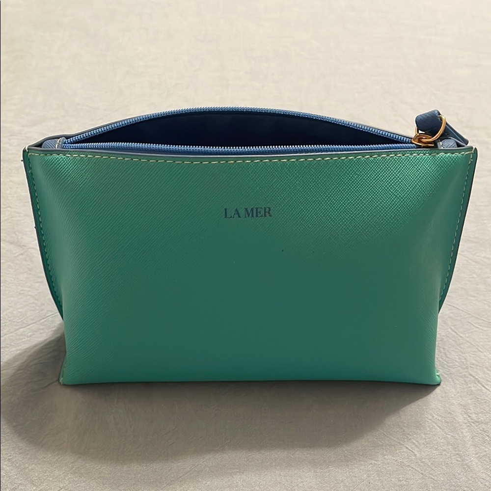 La Mer Aqua and Navy Cosmetic Bag